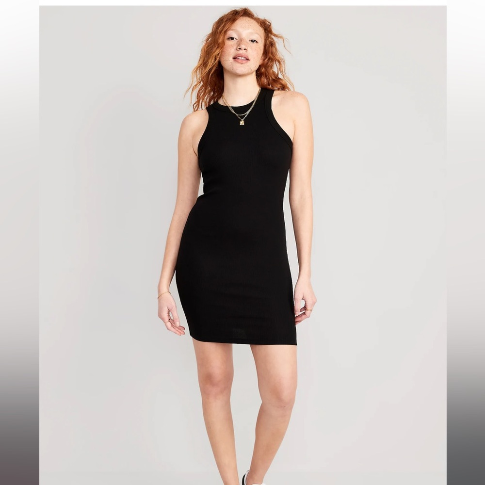 Fitted Sleeveless Rib-Knit Mini Dress for Women
